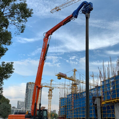 High Efficiency Low Vibration Pile Driver - Excavator Mounted Easy Maintenance & 18m Max Pile Length